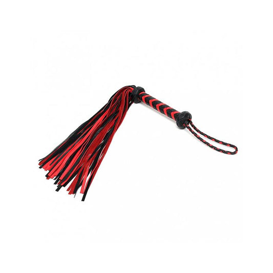 Braided Flogger Leather Black Red Braided Flogger Leather Black Red - UABDSM