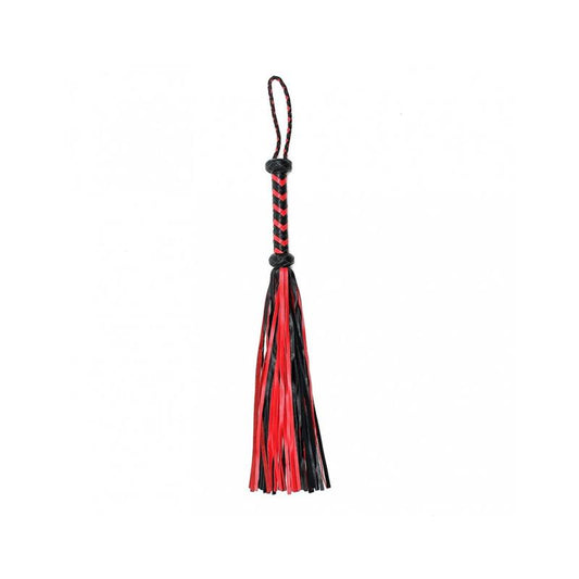 Braided Flogger Leather Black Red - UABDSM