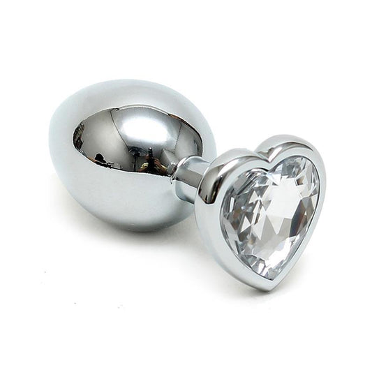 Butt Plug Plated Steel Crystal Heart Transparent Butt Plug Plated Steel Crystal Heart Transparent - UABDSM
