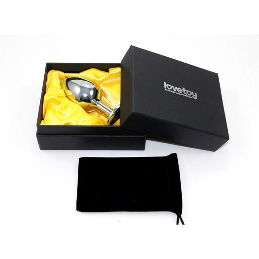 Butt Plug Silver Rosebud Classic with Black Jewel Size S - UABDSM