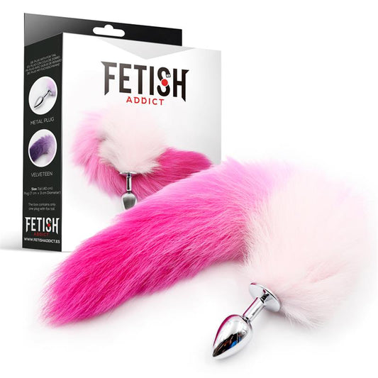 Butt Plug with Pink and White Tail Size S Butt Plug with Pink and White Tail Size S - UABDSM