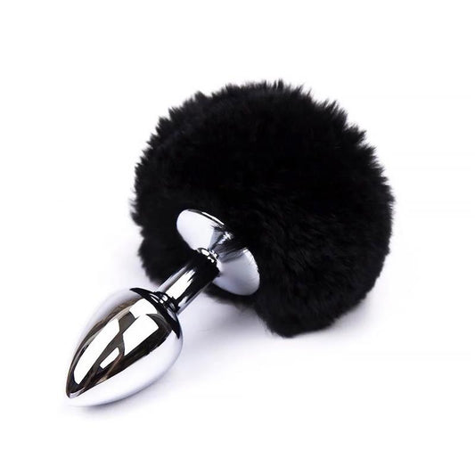 Butt Plug with Pompon Black Size S Butt Plug with Pompon Black Size S - UABDSM