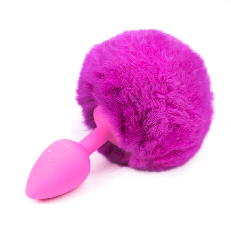 Butt Plug with Pompon Purple Size S - UABDSM