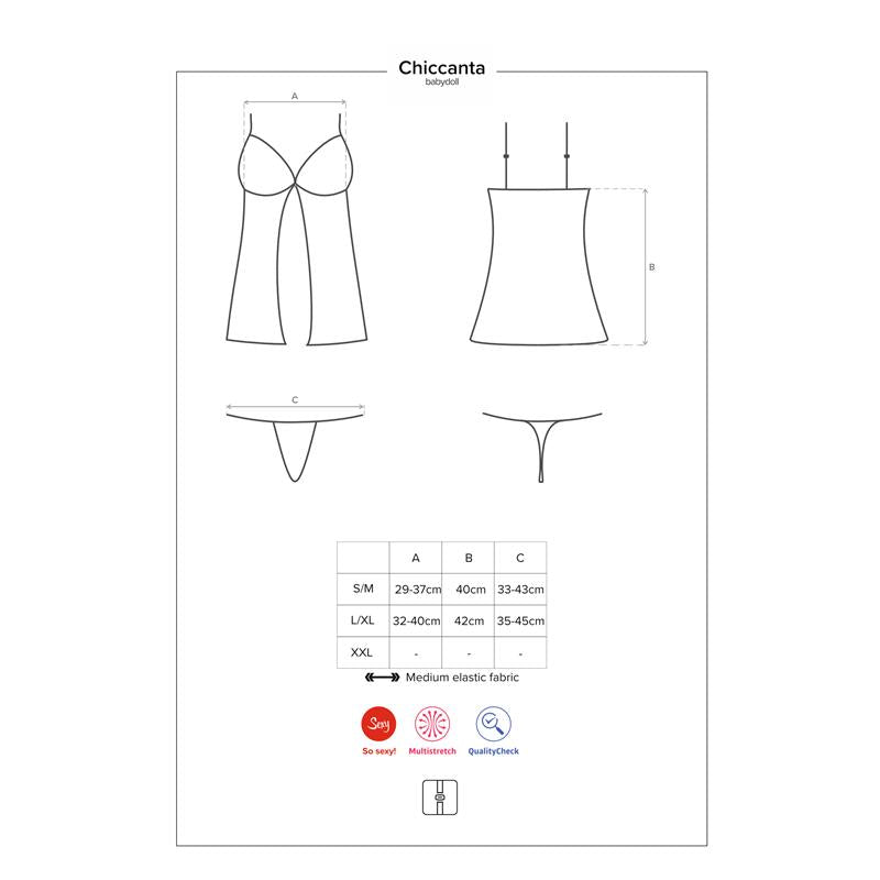 Chiccanta Babydoll and Thong Black - UABDSM