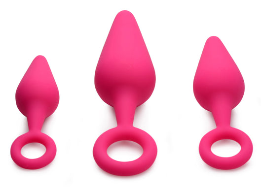 Rump Ringers 3 Piece Silicone Anal Plug Set - Pink - UABDSM