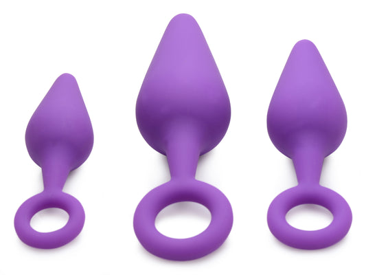 Rump Ringers 3 Piece Silicone Anal Plug Set - Purple - UABDSM