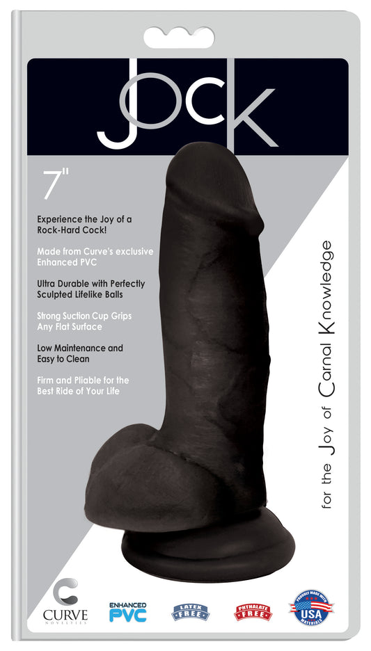 Jock 7 Inch Dildo with Balls - Black - UABDSM