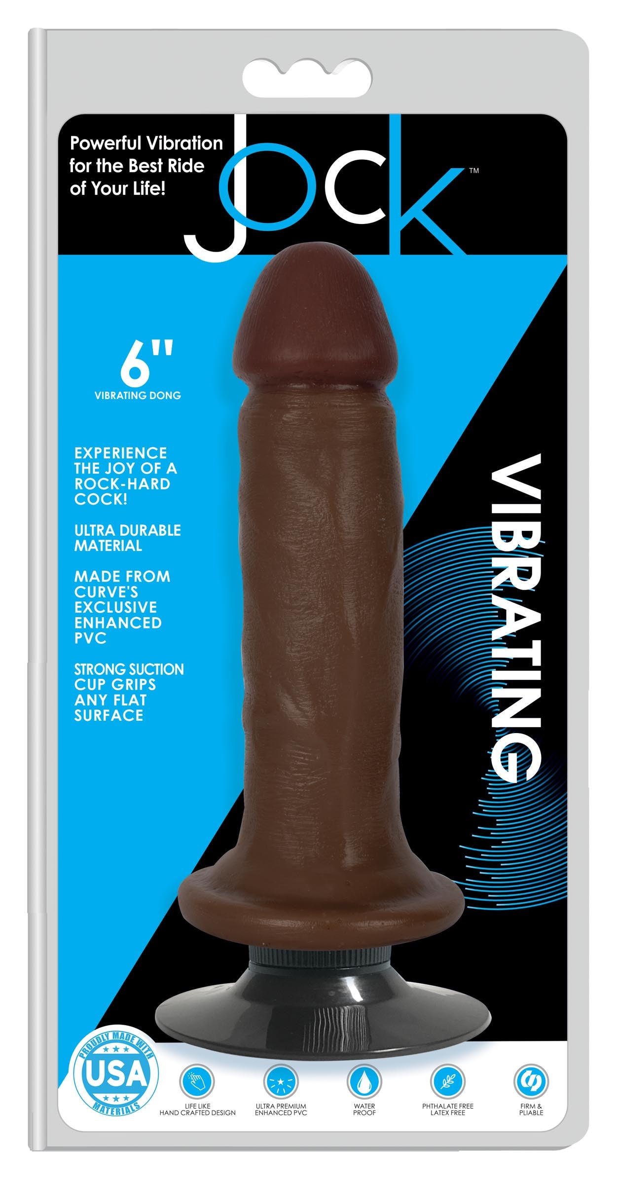 Jock Dark Vibrating Dildo - 6 Inch - UABDSM
