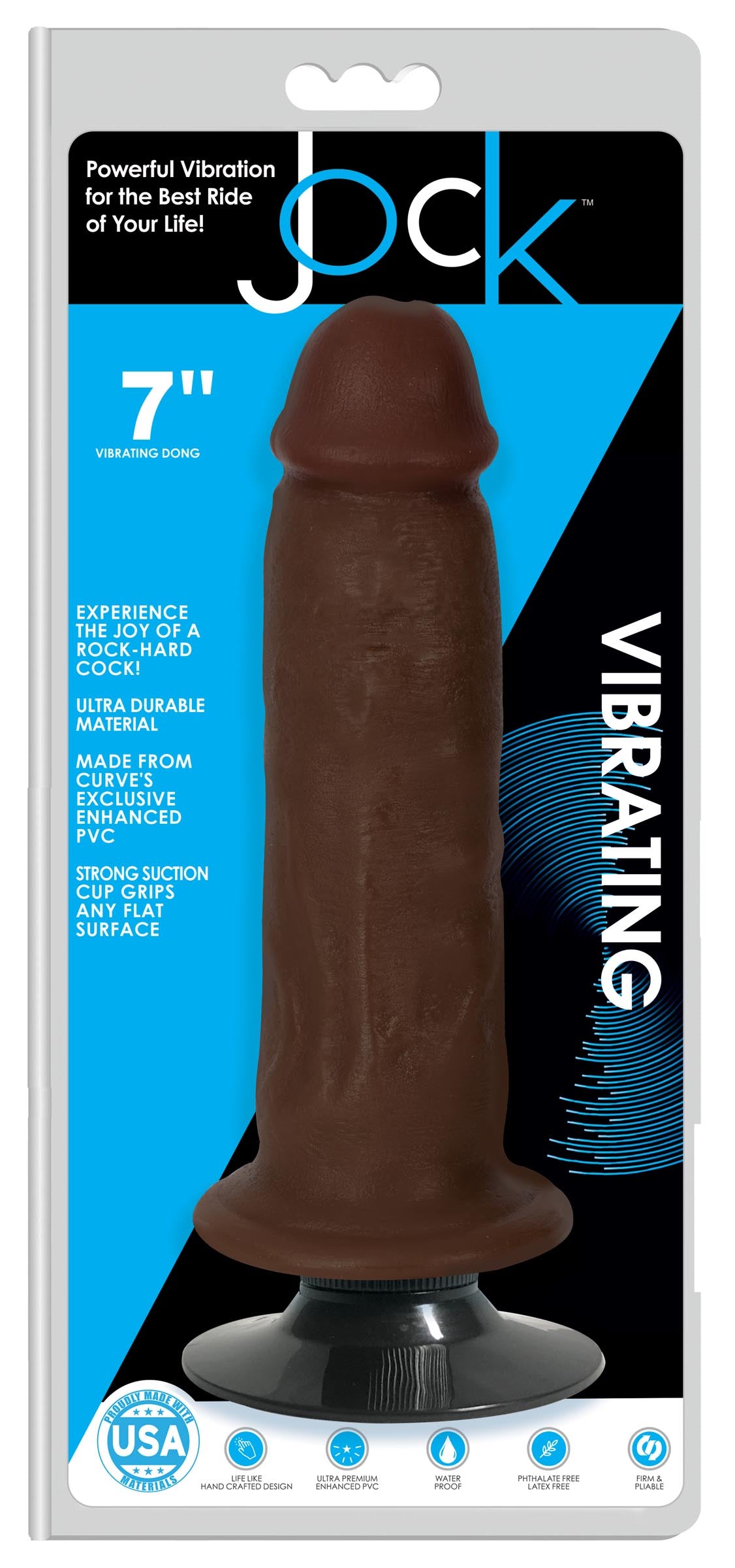 Jock Dark Vibrating Dildo - 7 Inch - UABDSM