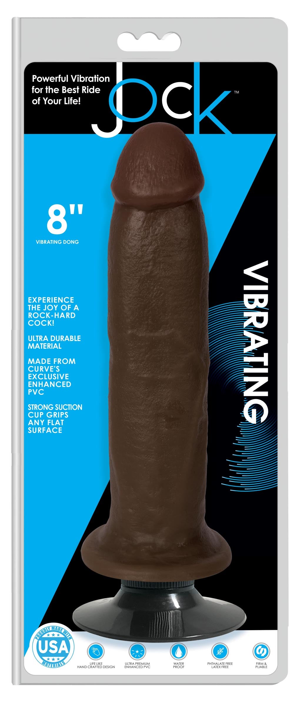 Jock Dark Vibrating Dildo - 8 Inch - UABDSM