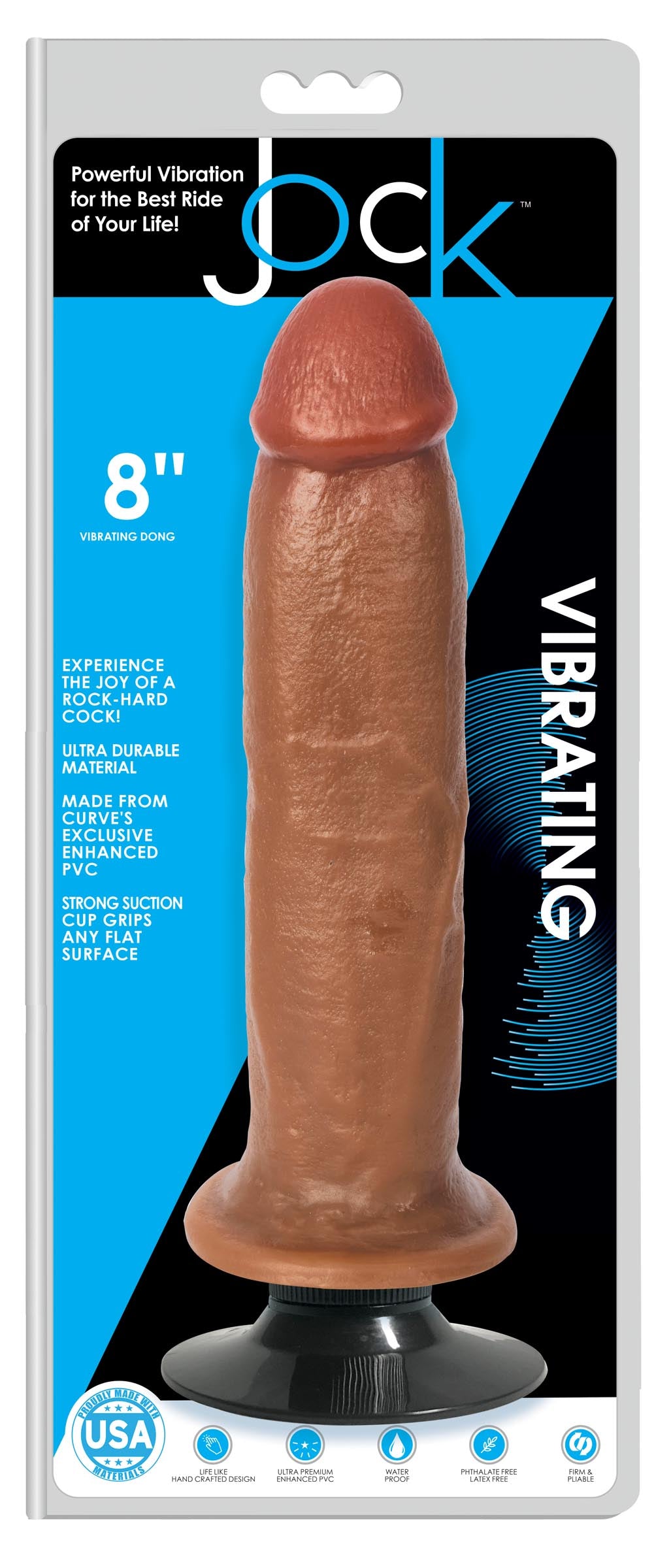 Jock Medium Vibrating Dildo - 8 Inch - UABDSM
