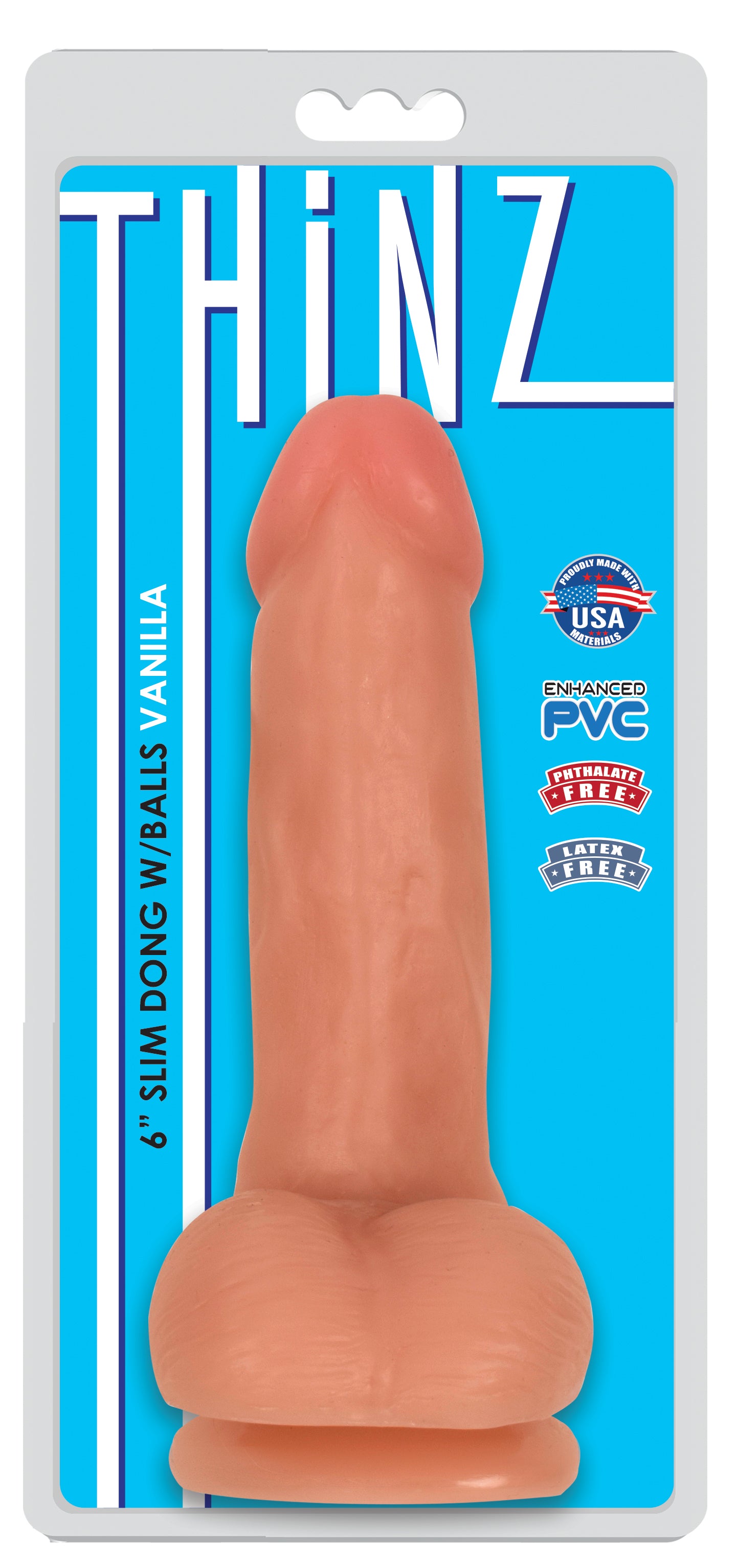 6 Inch Slim Dildo with Balls - Light - UABDSM