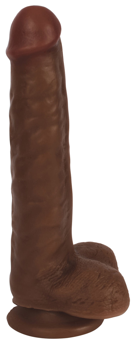 8 Inch Slim Dildo with Balls - Dark 8 Inch Slim Dildo with Balls - Dark - UABDSM