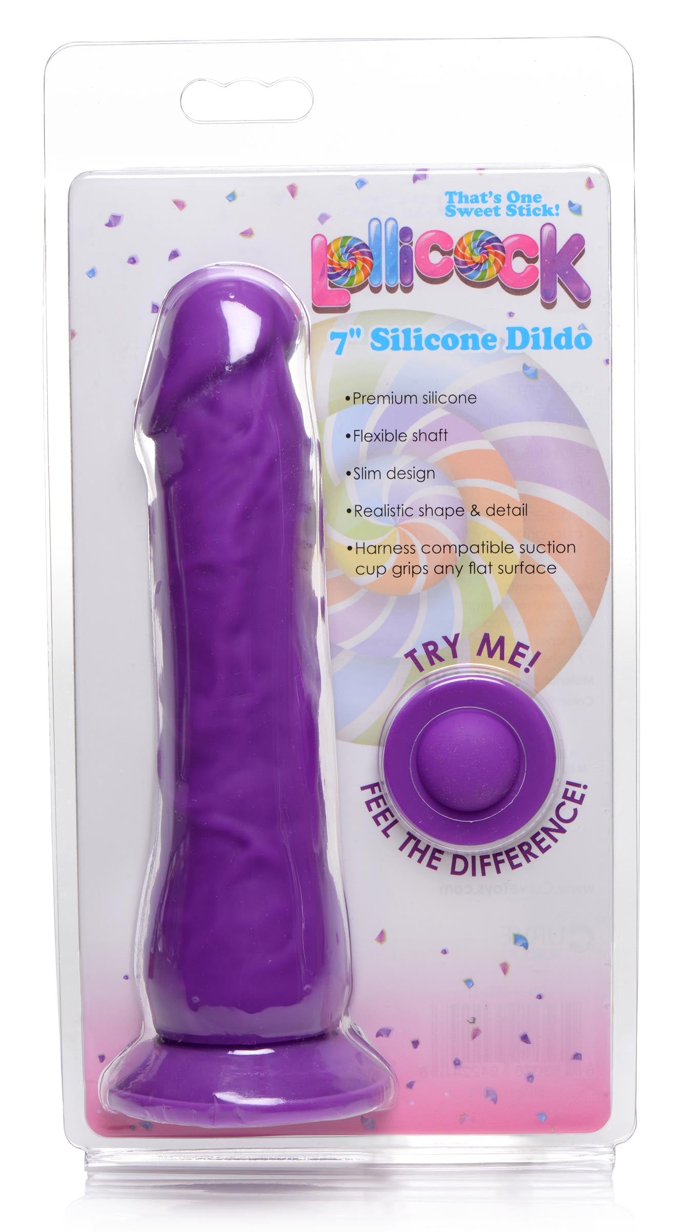 7 Inch Silicone Dildo - Grape - UABDSM
