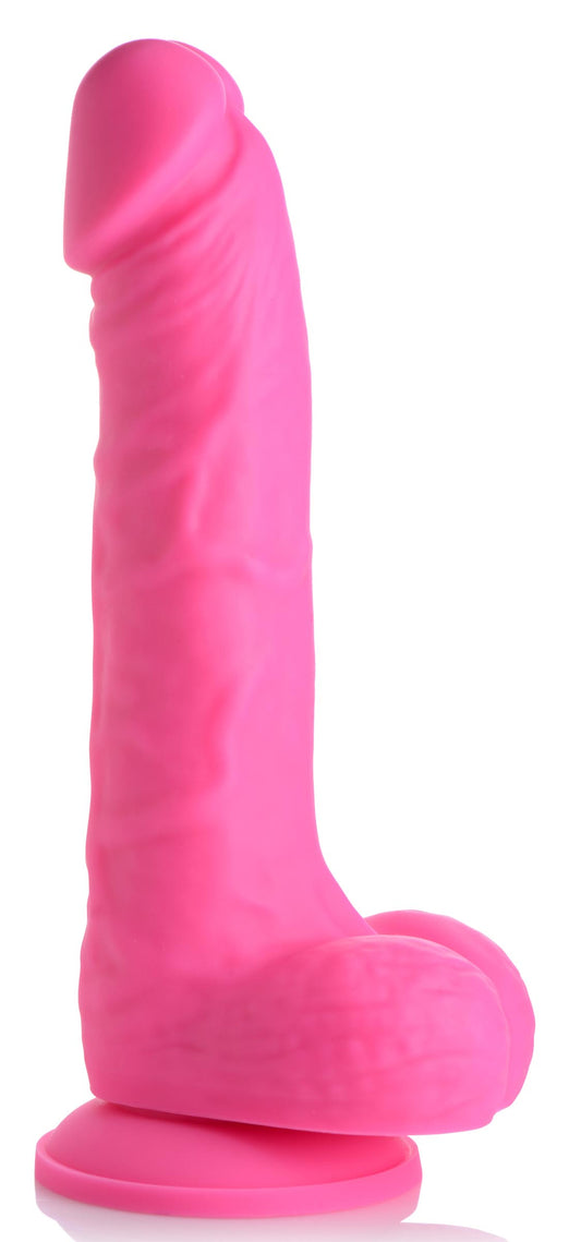 7 Inch Silicone Dildo with Balls - Cherry - UABDSM