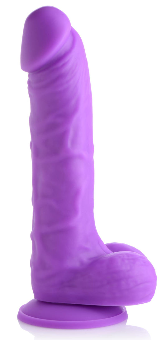 7 Inch Silicone Dildo with Balls - Grape - UABDSM