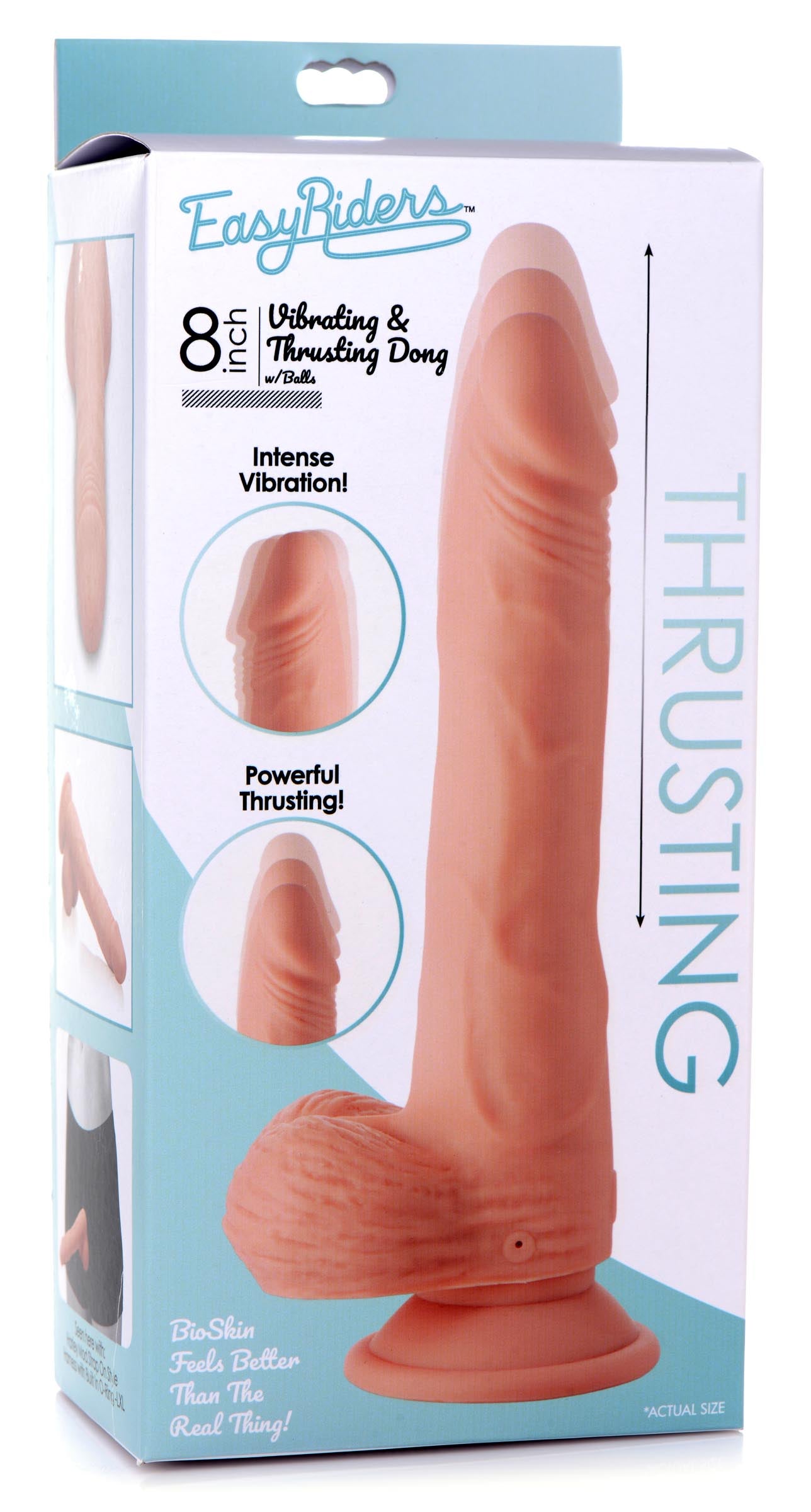 Thrusting and Vibrating 8 Inch Dildo - Light - UABDSM