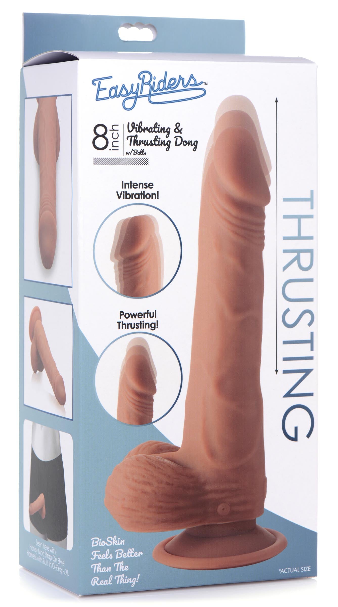 Thrusting and Vibrating 8 Inch Dildo - Medium - UABDSM