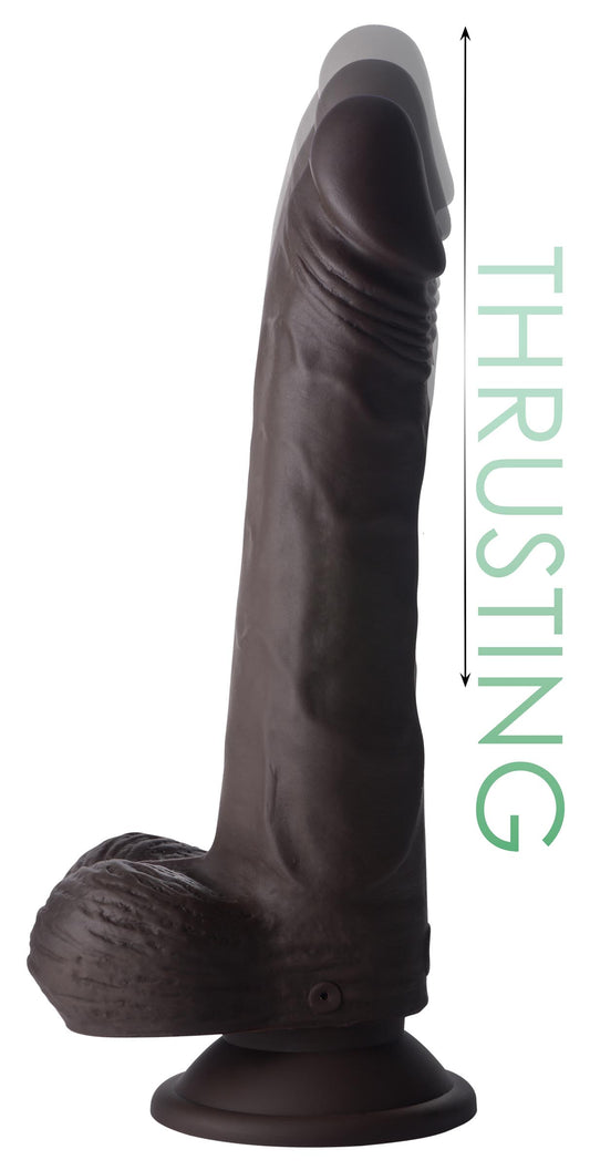Thrusting and Vibrating 8 Inch Dildo - Dark Thrusting and Vibrating 8 Inch Dildo - Dark - UABDSM