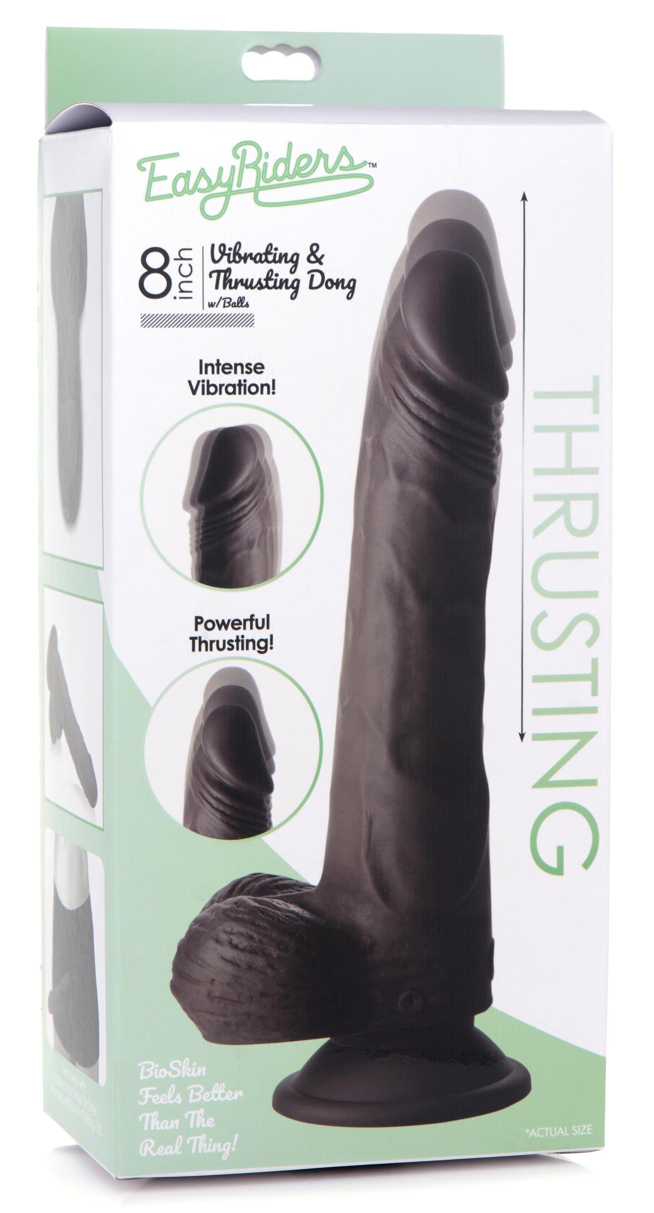 Thrusting and Vibrating 8 Inch Dildo - Dark - UABDSM