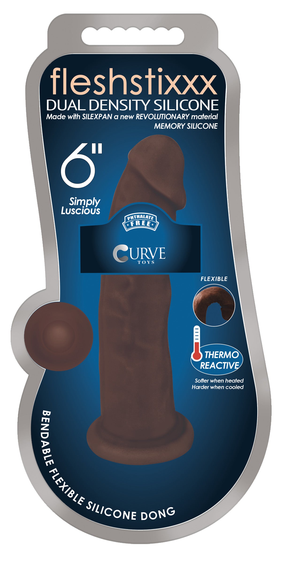 Silexpan Dark Hypoallergenic Silicone Dildo - 6 Inch - UABDSM