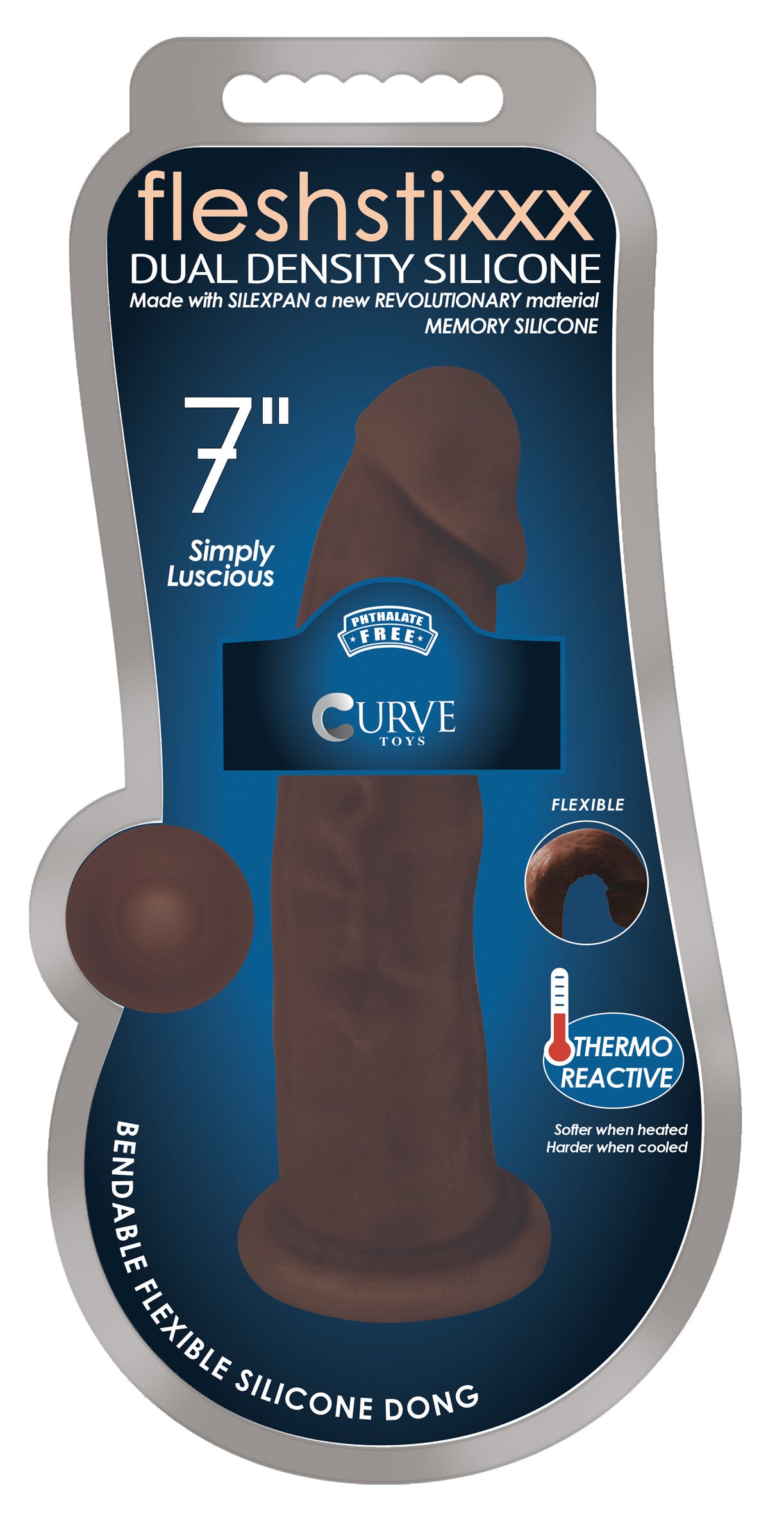 Silexpan Dark Hypoallergenic Silicone Dildo - 7 Inch - UABDSM