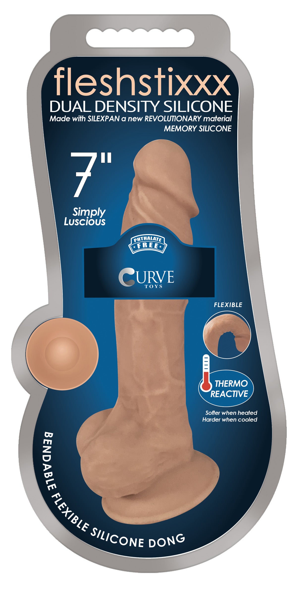 Silexpan Medium Hypoallergenic Silicone Dildo with Balls - 7 Inch - UABDSM