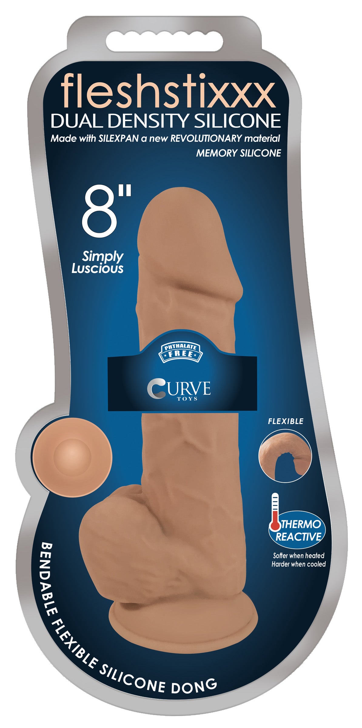 Silexpan Medium Hypoallergenic Silicone Dildo with Balls - 8 Inch - UABDSM