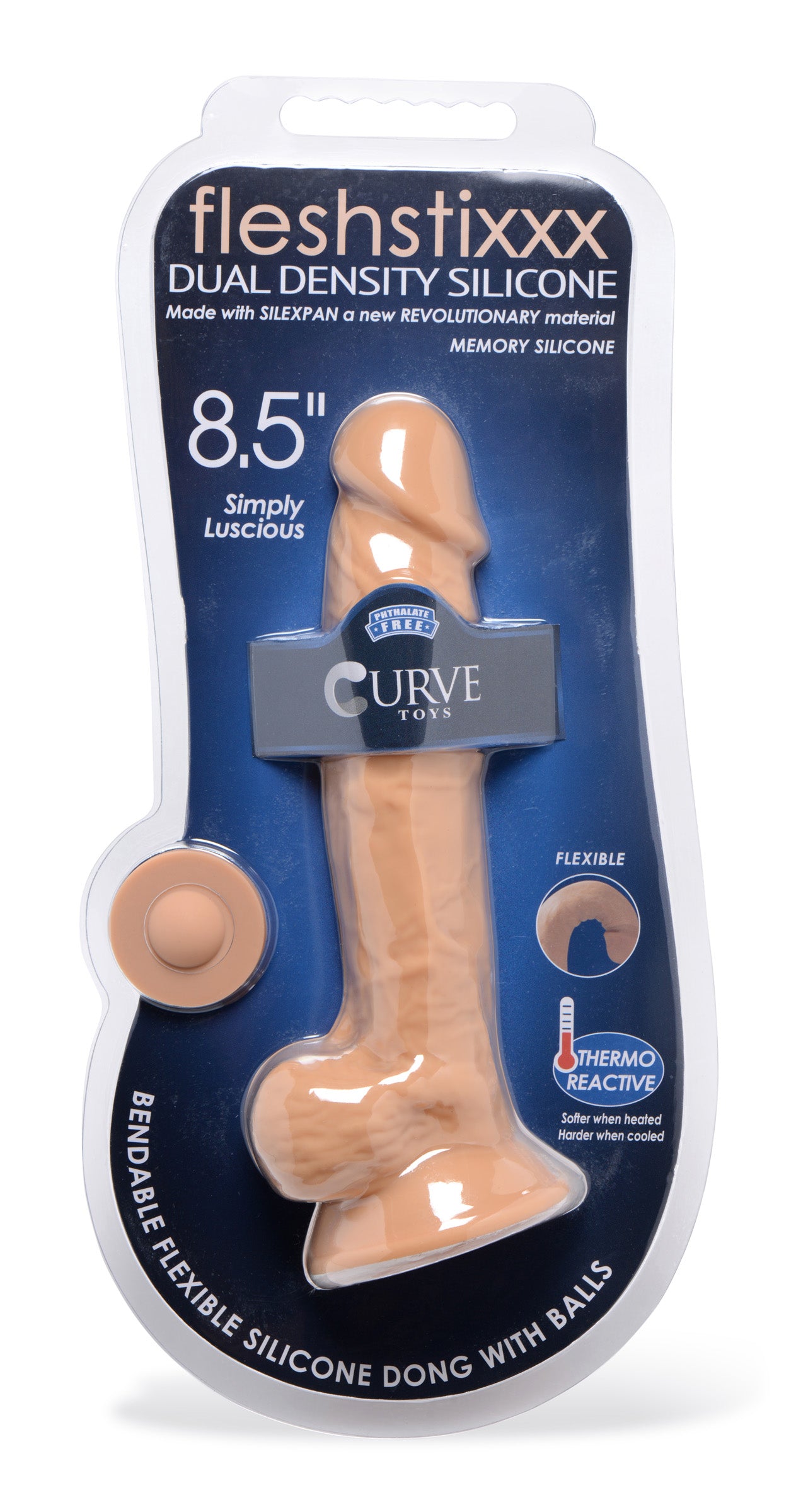 Silexpan Medium Hypoallergenic Silicone Dildo with Balls - 8.5 Inch - UABDSM