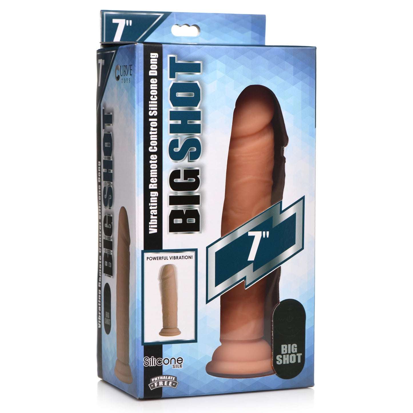 Big Shot Vibrating Remote Control Silicone Dildo - 7 Inch - UABDSM