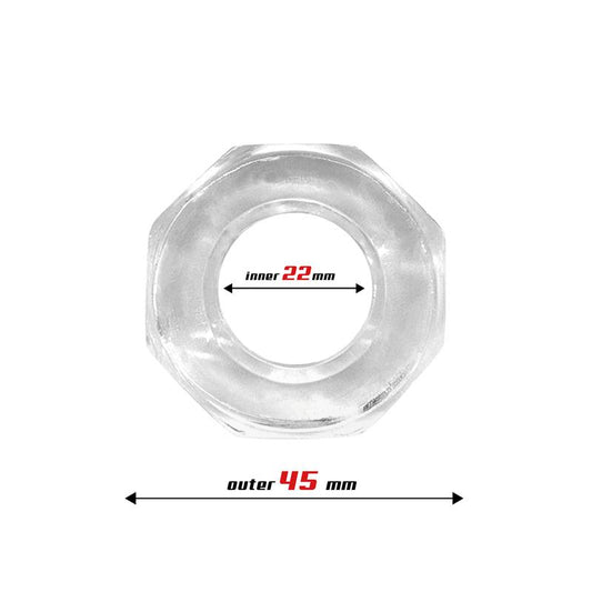 Cock Ring Super Flexible Polygon 2.2 cm Clear - UABDSM