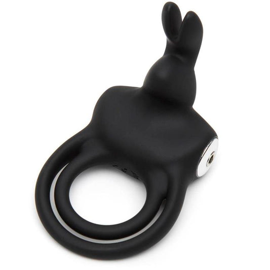 Cock Ring with Rabbit for Couples USB Black - UABDSM