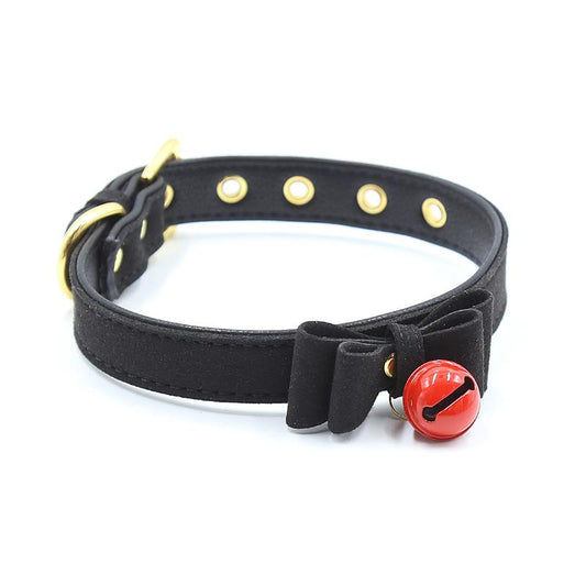 Collar with Bow and Rattle 44 cm Black/Red - UABDSM