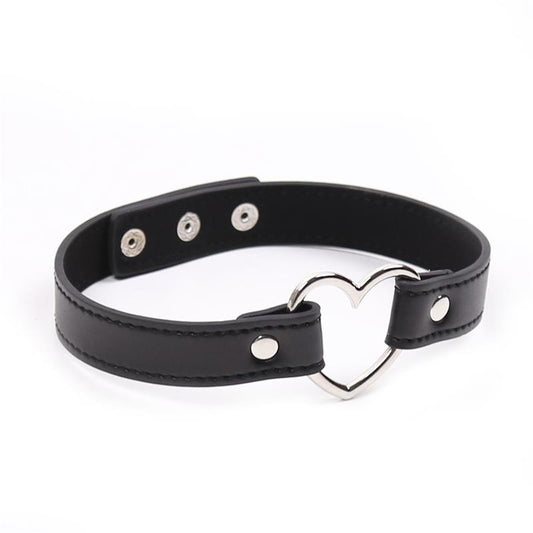 Collar with Heart Shaped Hoop Adjustable 415 cm Black - UABDSM