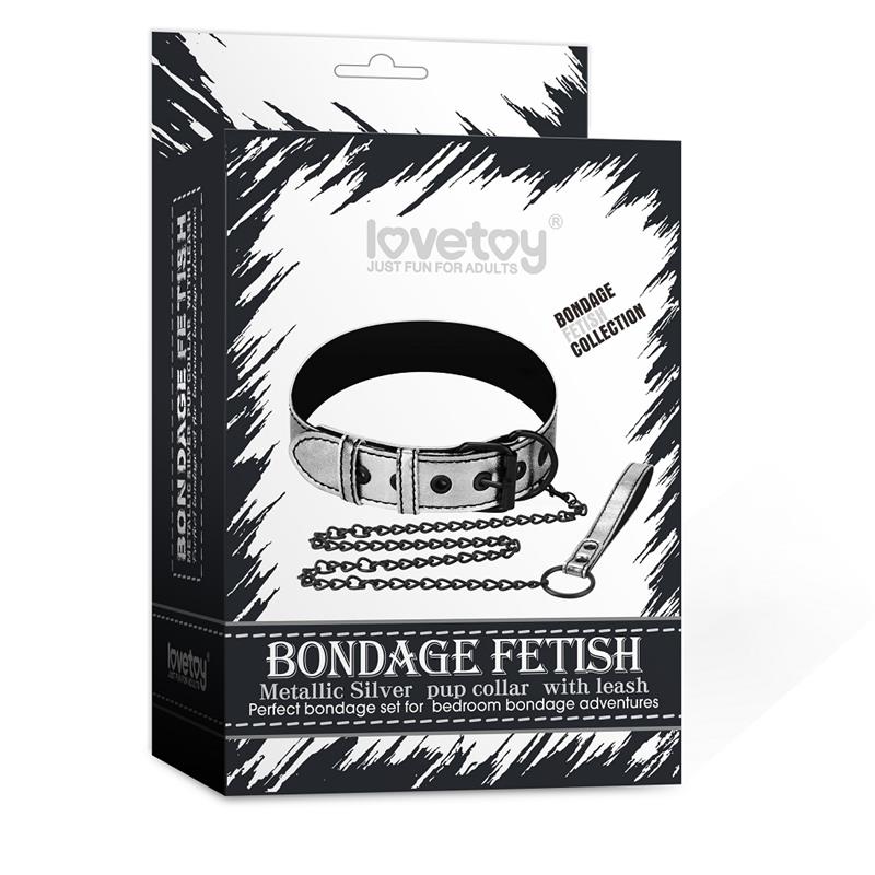 Collar with Leash Bondage Silver - UABDSM