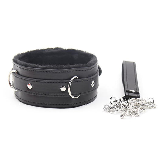 Collar With Metal Leash Black Collar With Metal Leash Black - UABDSM