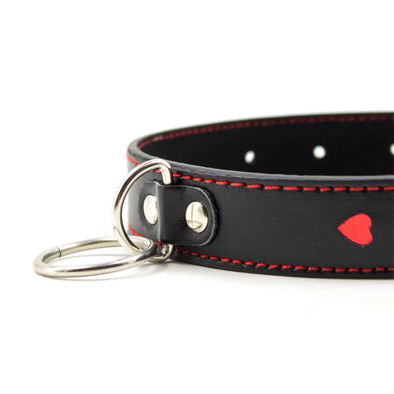 Collar with Metal Leash Black/Red - UABDSM