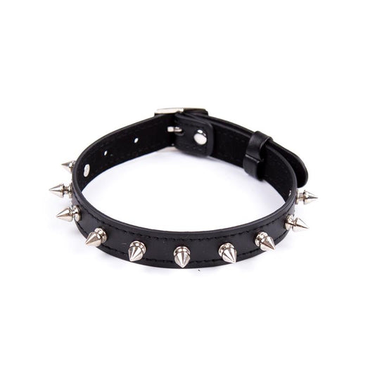Collar with Spikes Adjustable 43 cm Black Collar with Spikes Adjustable 43 cm Black - UABDSM
