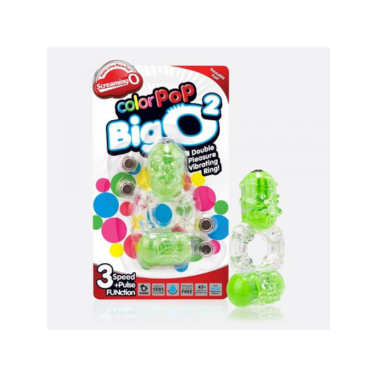 ColorPop Big O 2 Double Vibrating Ring Green - UABDSM