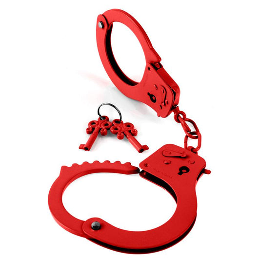 Designer Metal Handcuffs Red Designer Metal Handcuffs Red - UABDSM