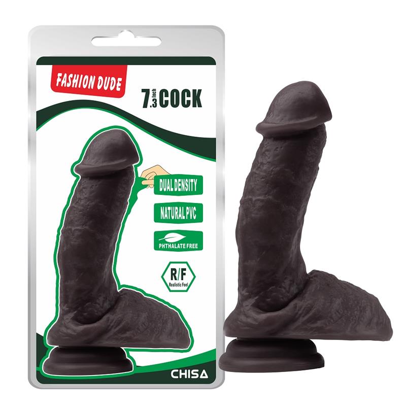 Dildo Dual Density Fashion Dude 18.5 x 4.3 cm Brown - UABDSM