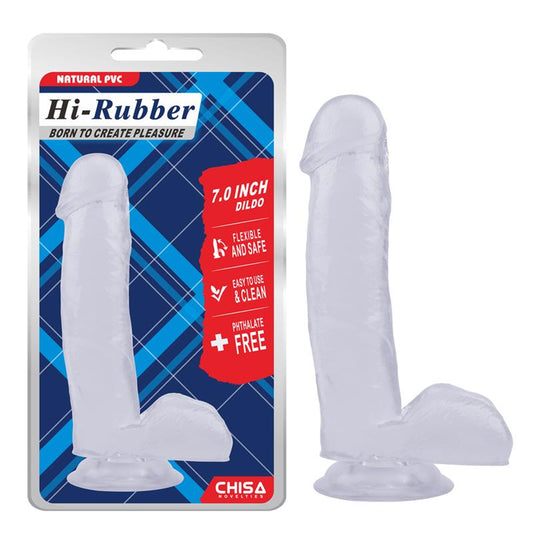 Dildo Hi-Rubber 7 Clear - UABDSM