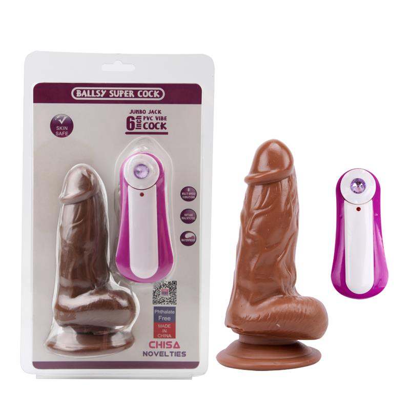 Dildo Jumbo Jack 6 Vibrating Dildo-Brown - UABDSM