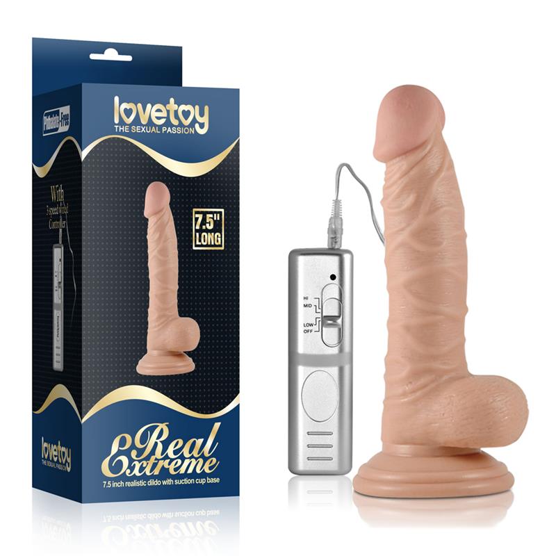 Dildo Real Extreme with Vibration 7.5 Flesh - UABDSM