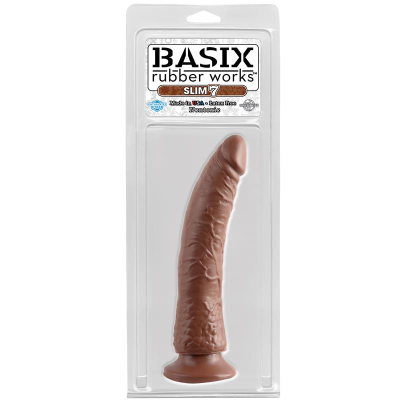 Dildo Slim 1778 cm with Suction Cup - Brown - UABDSM