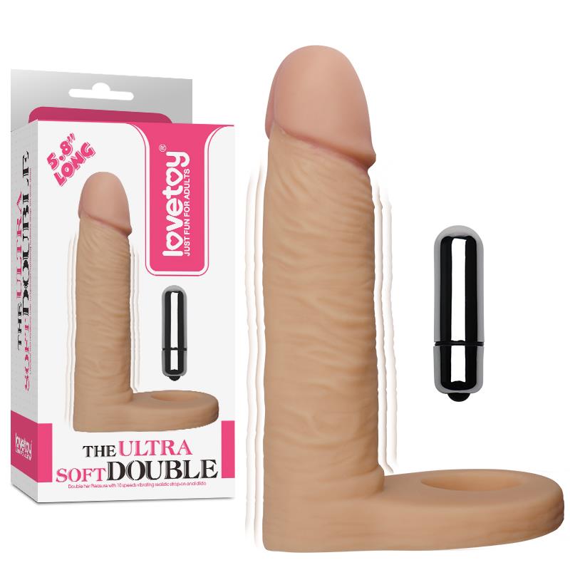 Dildo The Ultra Soft Double with Vibration 5.8 Flesh - UABDSM
