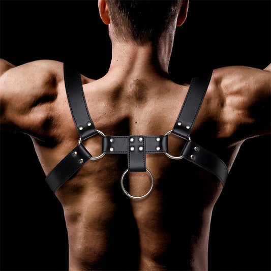 Domine Male Chest Bondage Harness Vegan Leather - UABDSM