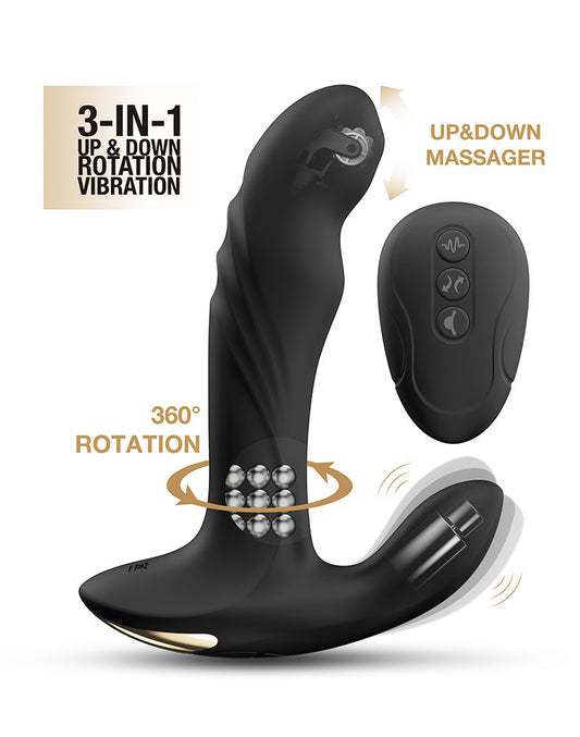 Dorcel - Multi P-Joy - Prostate Massager With Remote Control - Black Dorcel - Multi P-Joy - Prostate Massager With Remote Control - Black - UABDSM