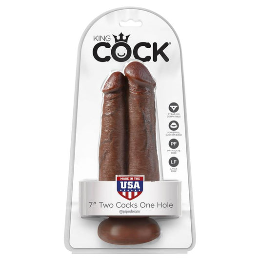 Double Dildo Two Cocks One Hole Brown 7 - UABDSM