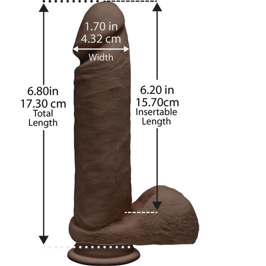 Dual Densisty Dildo Perfect D with Testicles 8 Chocolate - UABDSM